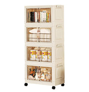 Storage Cabinet with Wheels, Rolling Organizer for Home ( 55CM, Cream)