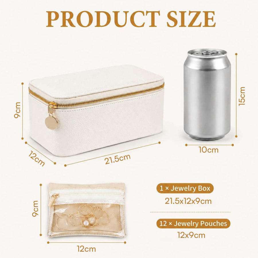 Jewelry Case with 12 Clear Velvet Pouch