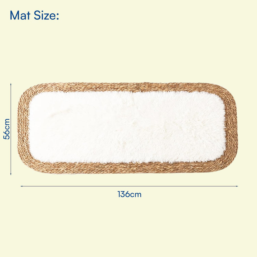 Plush Jute-Style Area Rug Soft Carpet for & Pet Mat