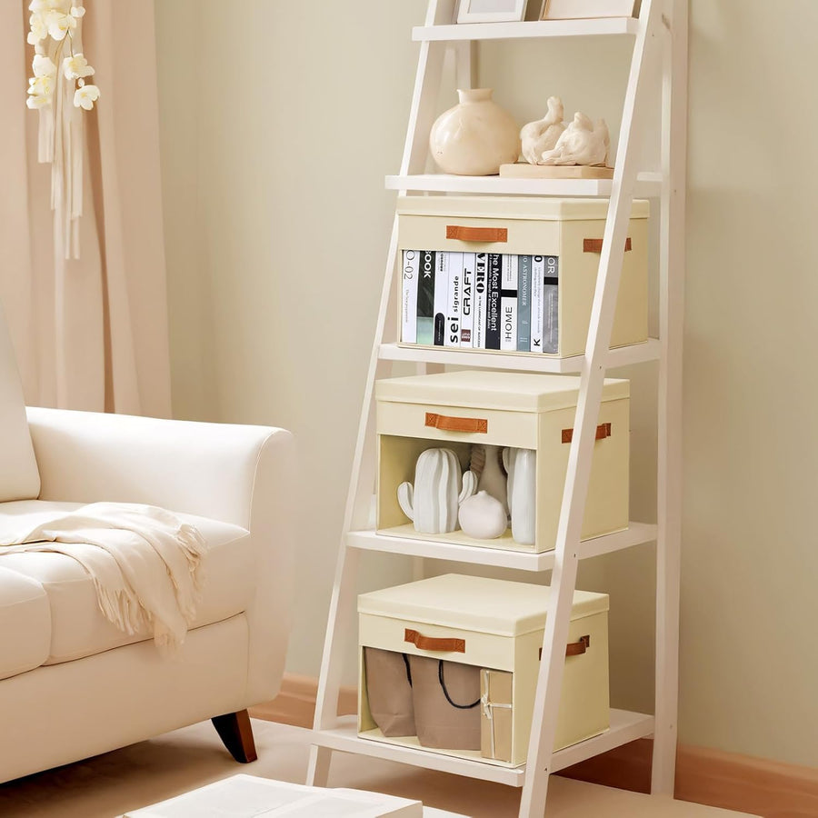 Wardrobe Storage Box with Lid & Window - Beige