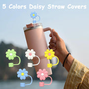 5PCS Silicone Straw Covers Cap Reusable Straws Tips Lids (Multicolor) (Tumbler Not Included)