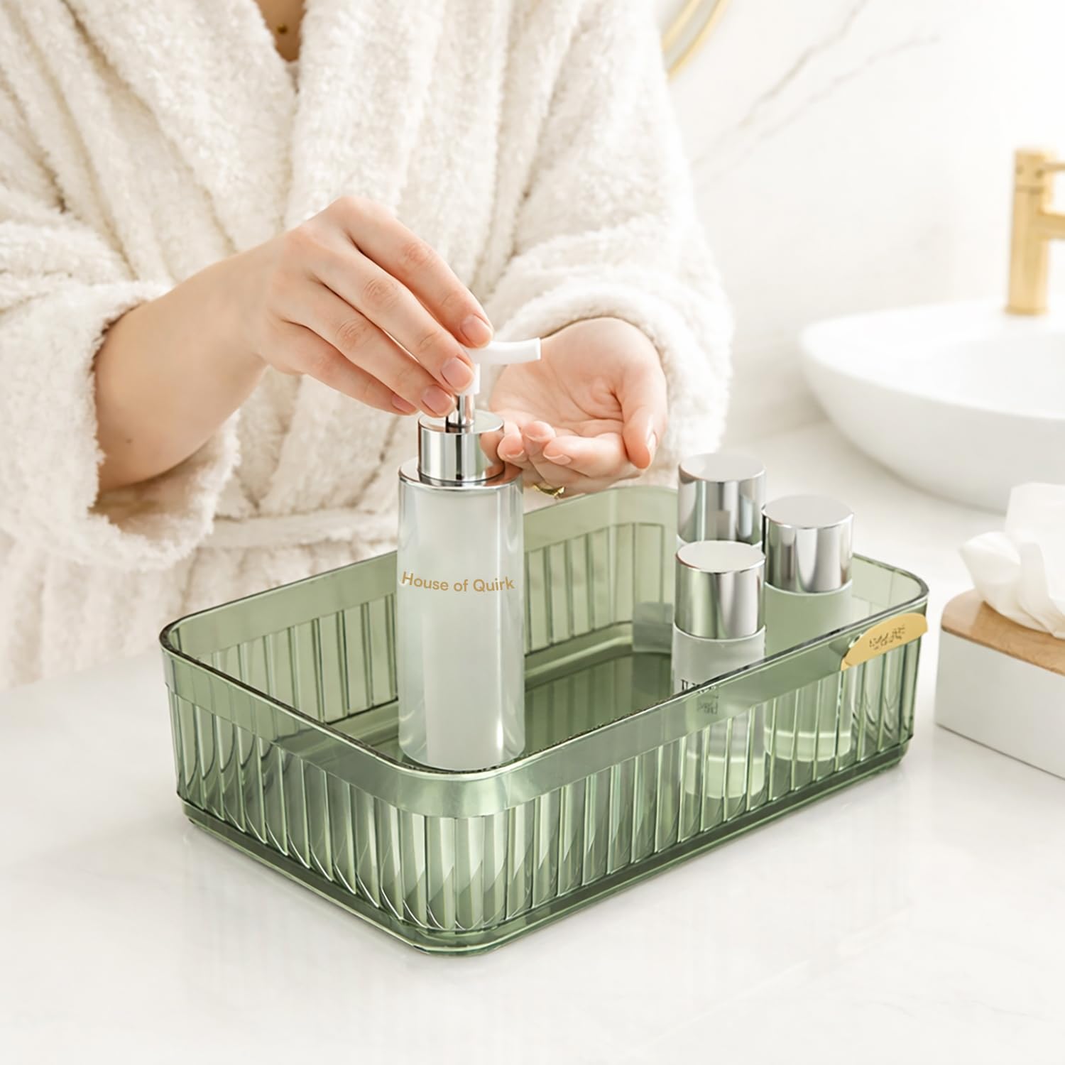 Acrylic Transparent Open Lid Small Decorative (Set of 2)
