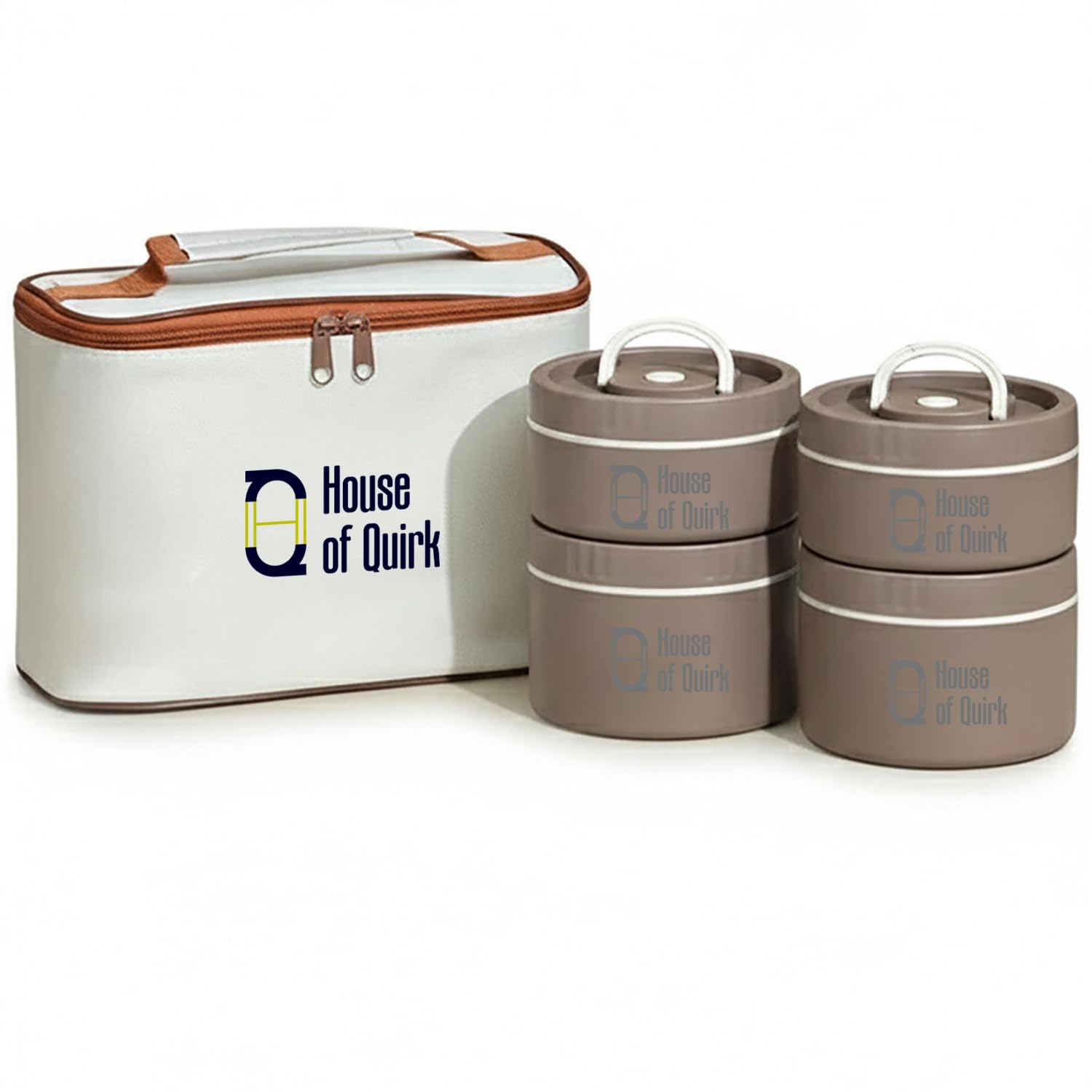 304 Stainless Steel Bento Box with Thermal Case – 4-Tier, Microwave Safe