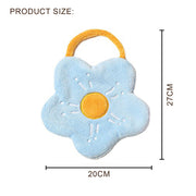 Flower Shaped Hanging Towels Soft Coral Fleece Hand Towels (Set of 2)