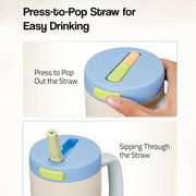 1200ML Stainless Steel Tumbler with Handle & Pop-Up Lid (Printed)