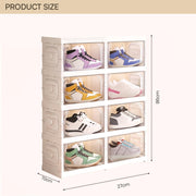 Foldable Shoe Rack | Space-Saving Shoe Organizer – White
