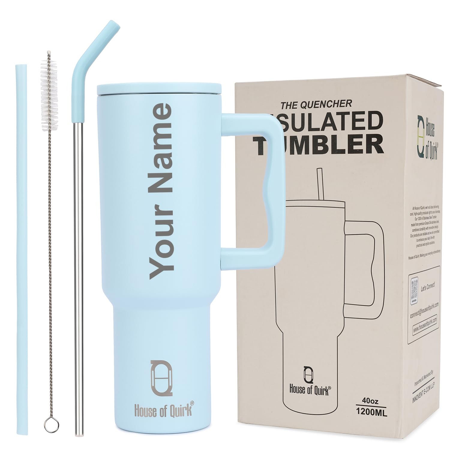 1200ML Custom Name – Personalized Stainless-Steel Vacuum Insulated Tumbler(Non-Returnable & Non-Replaceable)