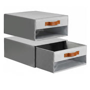 Foldable Closet Storage Bin with Clear Window & Handles Organizer for Clothes (Grey)