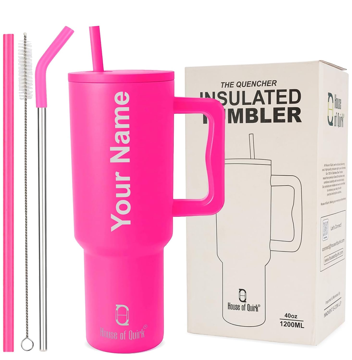 1200ML Custom Name Tumbler – Personalized Stainless Steel Vacuum Insulated Tumbler (Non-Returnable & Non-Replaceable)
