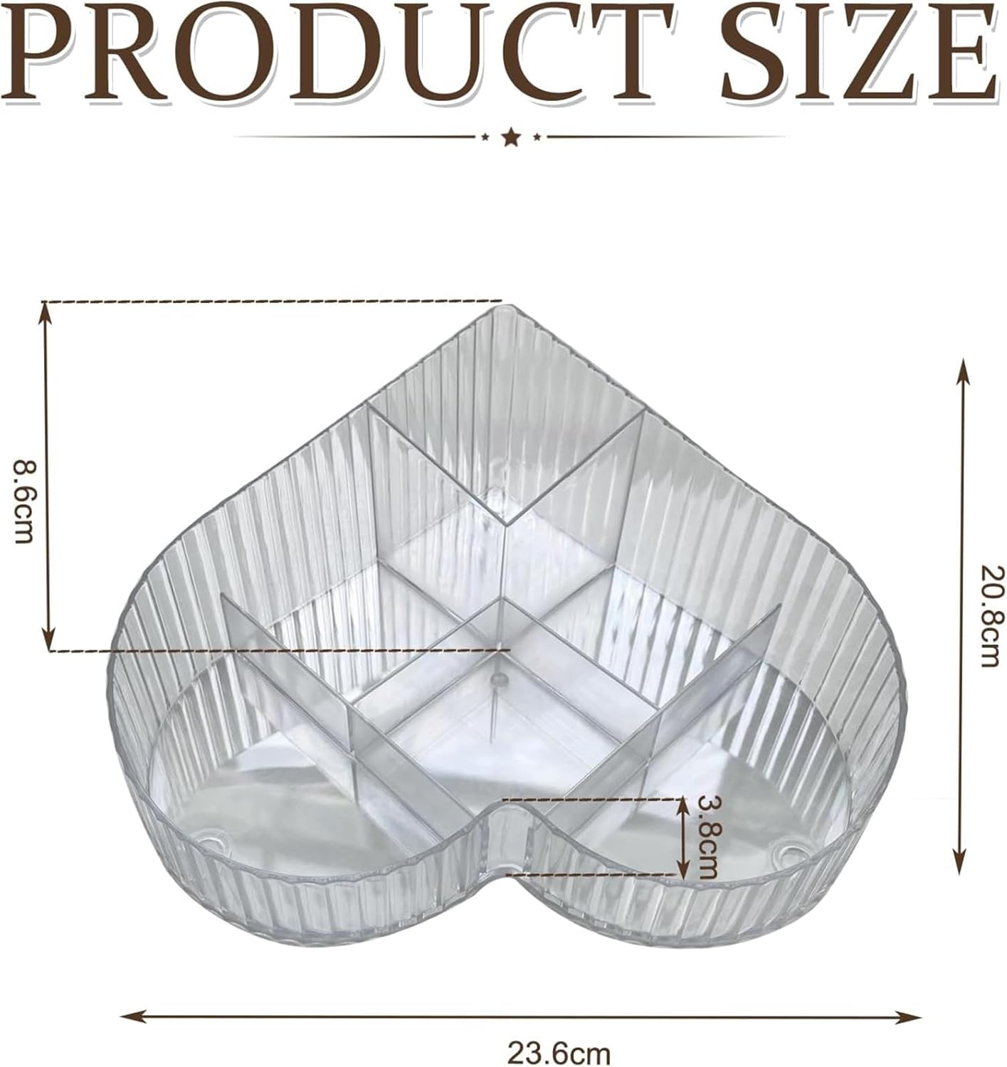 Heart Shape Cosmetic Storage Tray – Makeup Organizer, Large Capacity