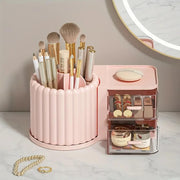 Rotating Makeup Organizer With Cosmetic Drawer