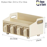 Kitchen Accessories Organizer Set Jar & Spice Racks (Beige)