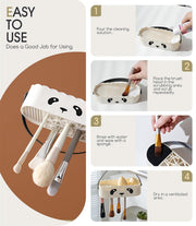 Makeup Brush Cleaning Tool with Drying Holder Mat