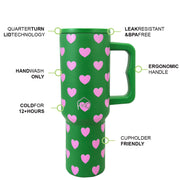 1200ML Stainless Steel Tumbler with Handle & Lid, 2 Straws