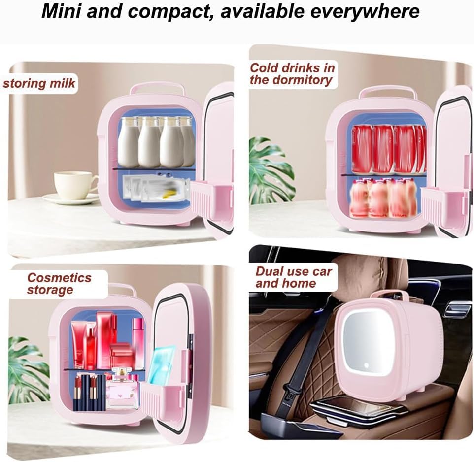 6L Beauty Mini Fridge Skincare Refrigerator with Touch Screen Led