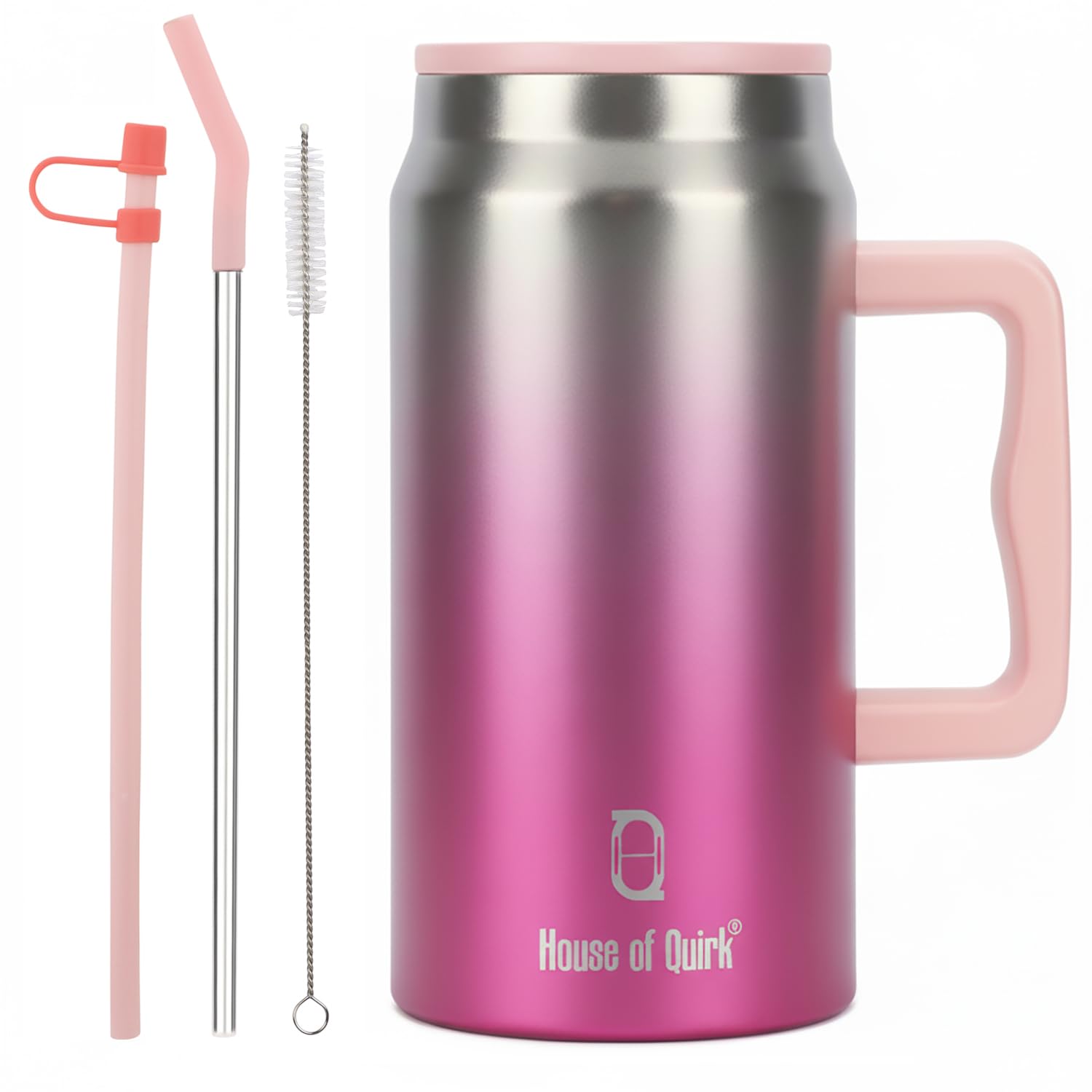 1500ML Mug Tumbler with Handle and Straw Lid (Printed)