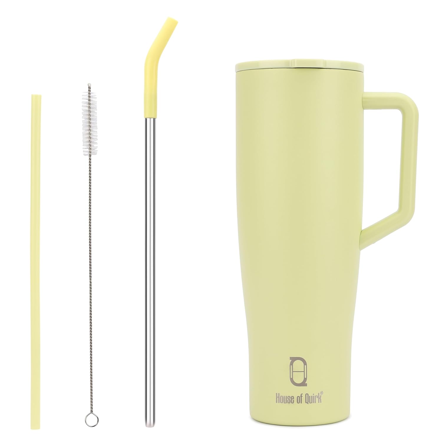 1200ML Custom Name Tumbler with Handle & 2 Straw Flip Lid (Non-Returnable & Non-Replaceable)