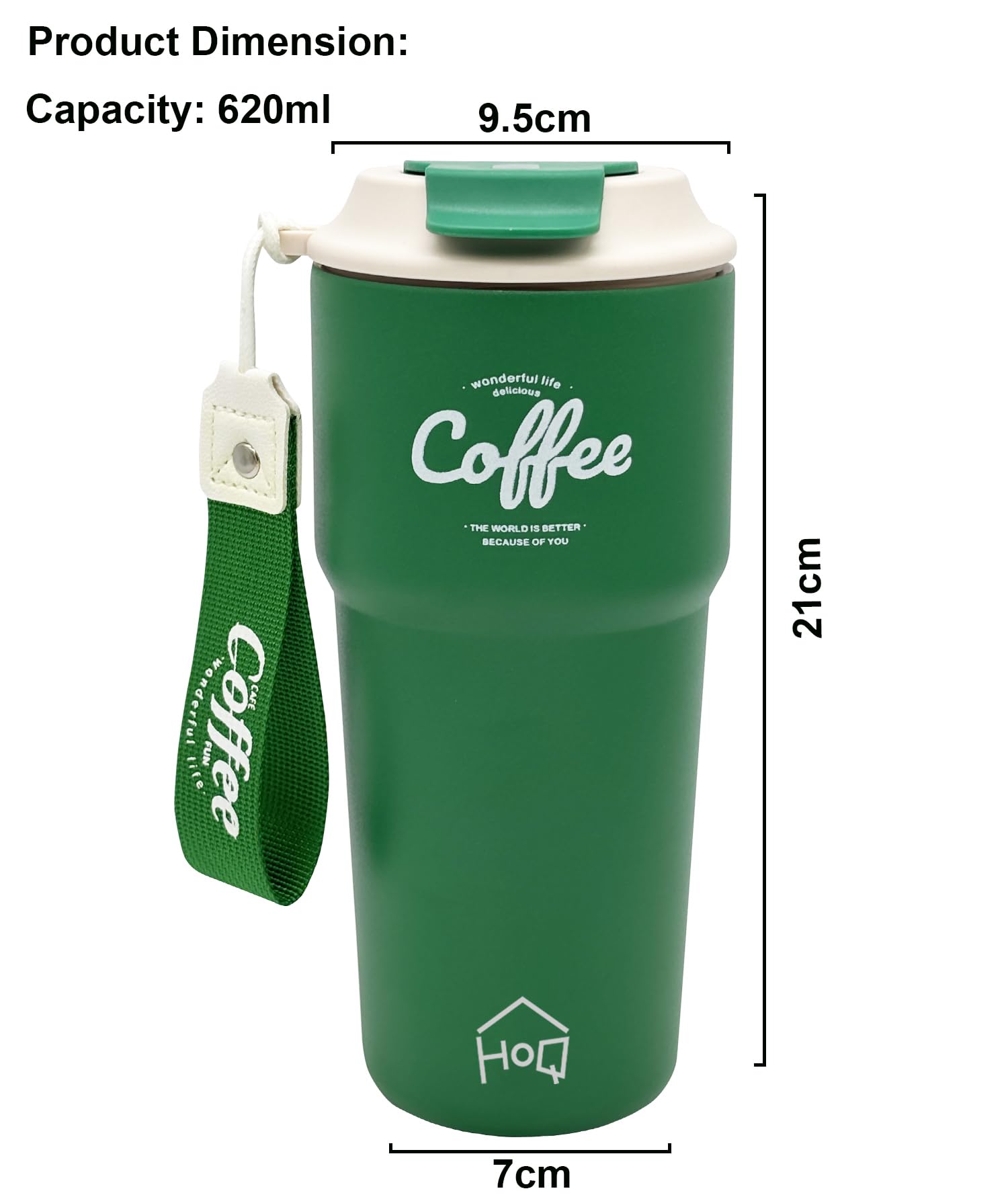 Stainless Steel Coffee Mug, 620 ML Spill Proof Travel Mug with Lid Insulated Tumbler