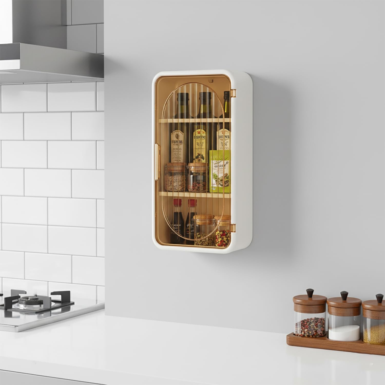 Wall Mounted Bathroom Storage Rack – Punch-Free Magnetic Storage Box White (Medium)