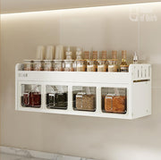 4 Slot Condiment Rack Holder, Wall Mounted & Countertops Organizer