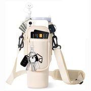 Water Bottle Carrier Bag with Phone Pocket with Adjustable Strap (Tumbler Not Included)
