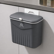 7L Hanging Kitchen Trash Can with Lid, Wall Mounted & Cabinet Door Waste Bin