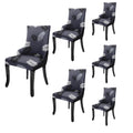 Wingback American Side Chair Slipcover-Dark Grey Fern)