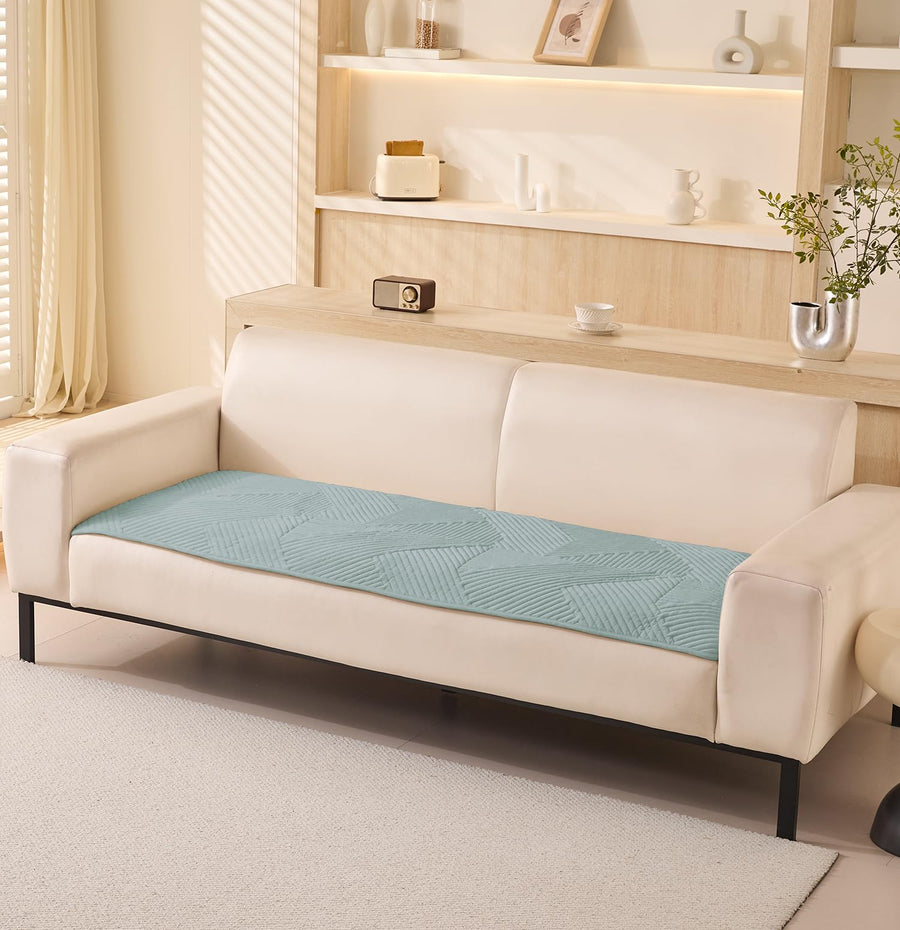 Sofa Covers Mat Crystal Velvet 1/2/3/4/5 Seater (Sky Blue)