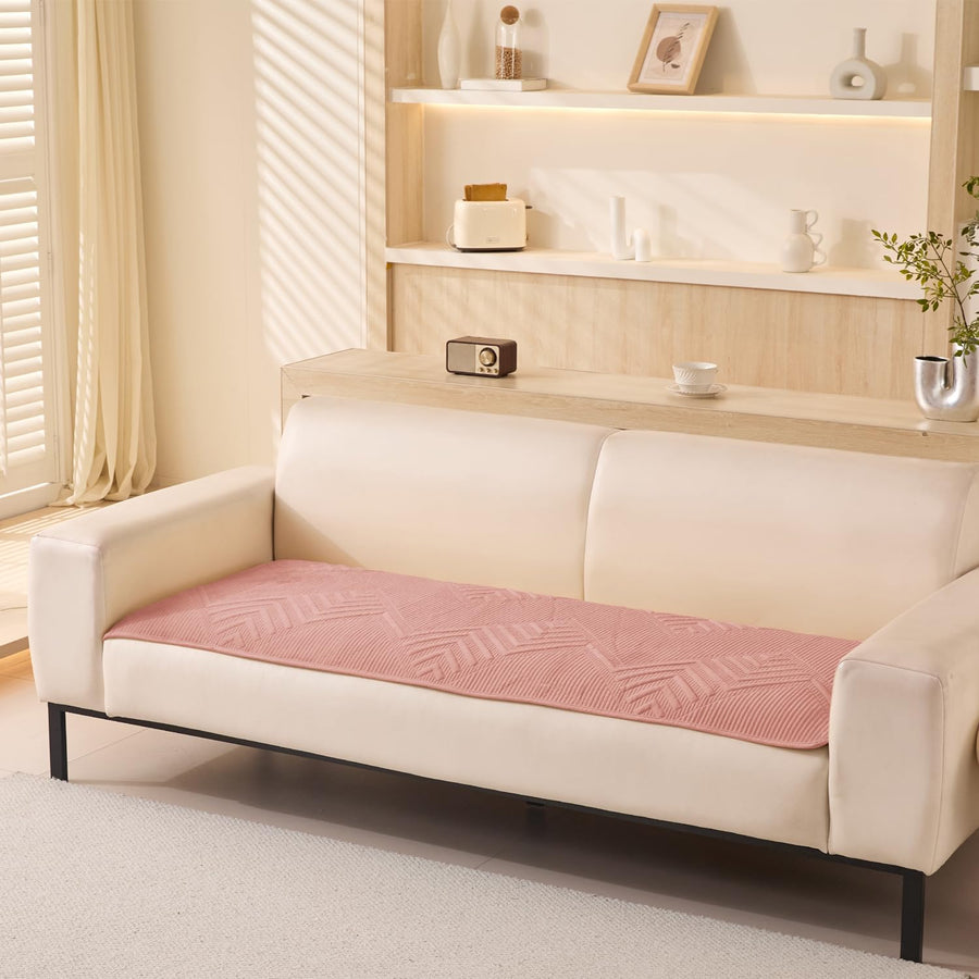Sofa Covers Mat Velvet Herringbone Chenille Fabric (Pink)