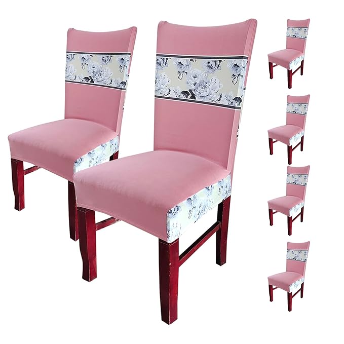 Elastic Chair Cover Stretch Removable Washable (Peach Florals)