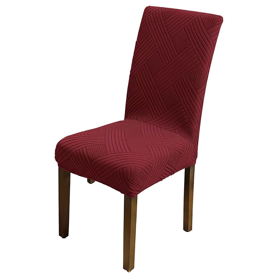 Universal Fit Elegant Jacquard Chair Cover – 220 GSM Stretch Fabric (Maroon)