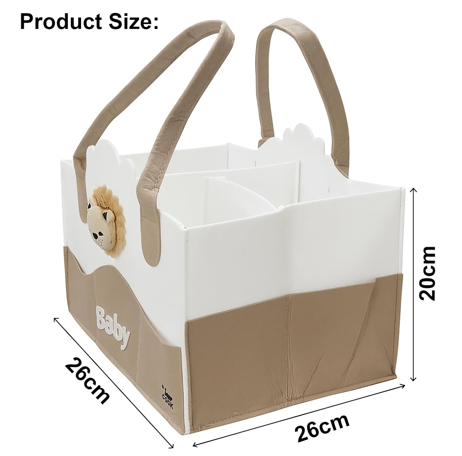 Baby Diaper Caddy Organizer - Bear White