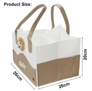 Baby Diaper Caddy Organizer - Bear White