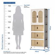 1-Layer Wardrobe with Multi Layer Folding Storage Box - White
