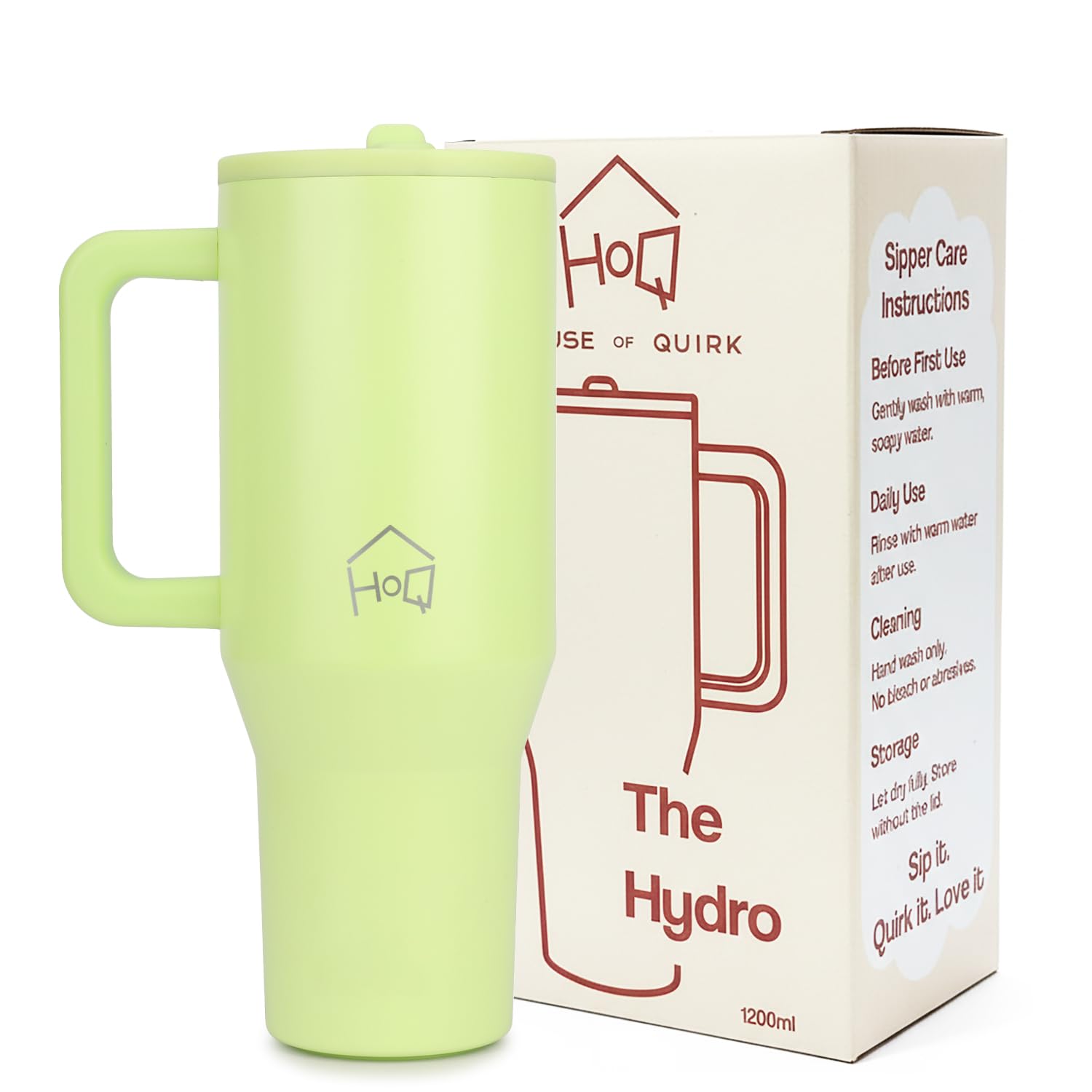 1200ML Tumbler with Handle & Simple Flip Straw