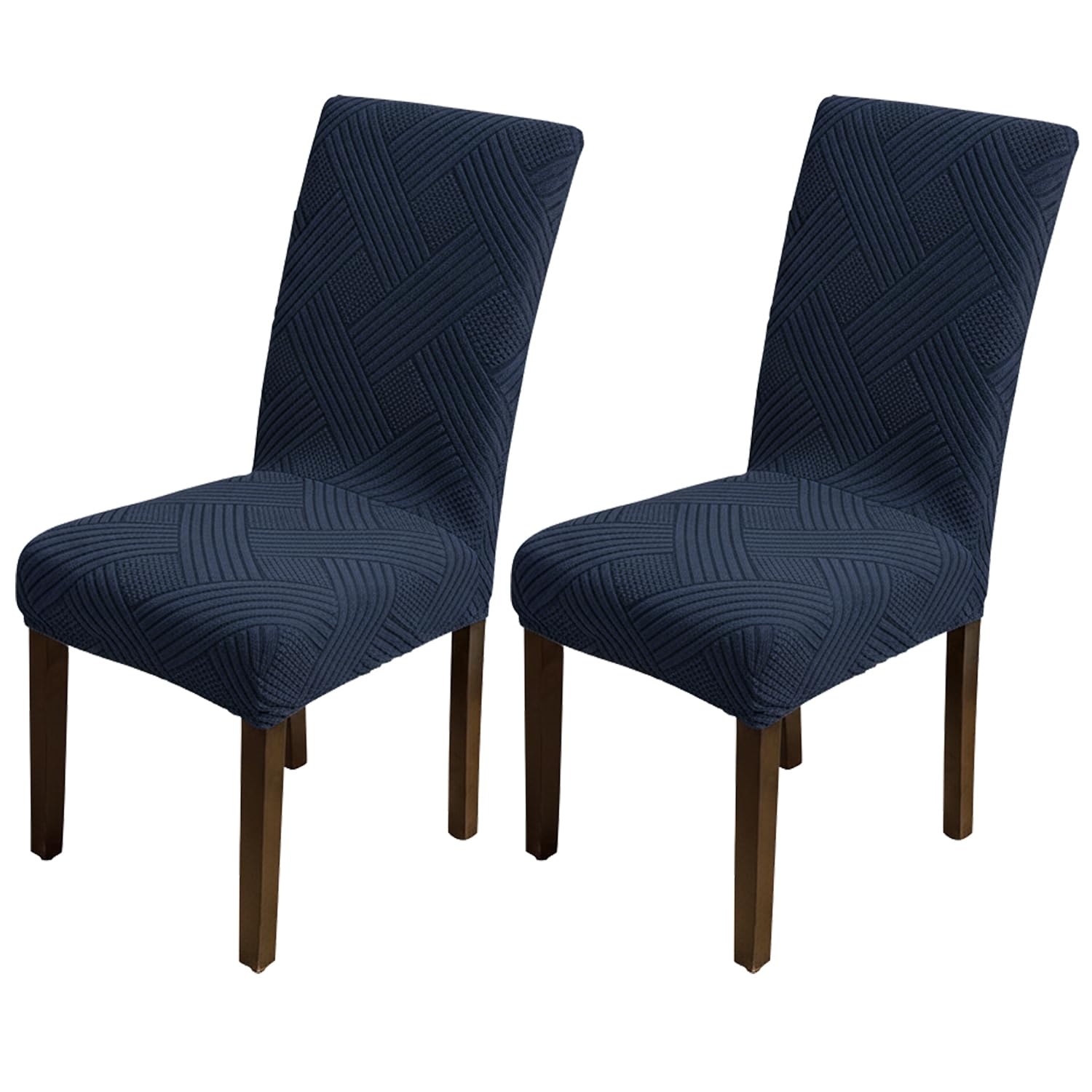 Elegant Jacquard Chair Cover – 220 GSM Stretch Fabric (NavyBlue)