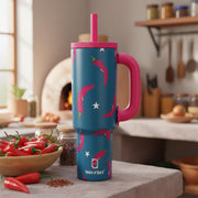 1200ml Insulated Stainless Steel Tumbler with Handle (Printed)