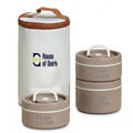 304 Stainless Steel Bento Lunch Box – 3 Stackable Containers (2×420ml + 1×620ml) with Insulated Case