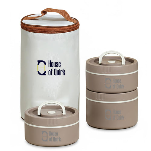 304 Stainless Steel Bento Lunch Box – 3 Stackable Containers (2×420ml + 1×620ml) with Insulated Case