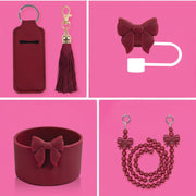 6-Piece Tumbler Accessories Set – Bow Pink | 40oz & 30oz | Tumbler Not Included