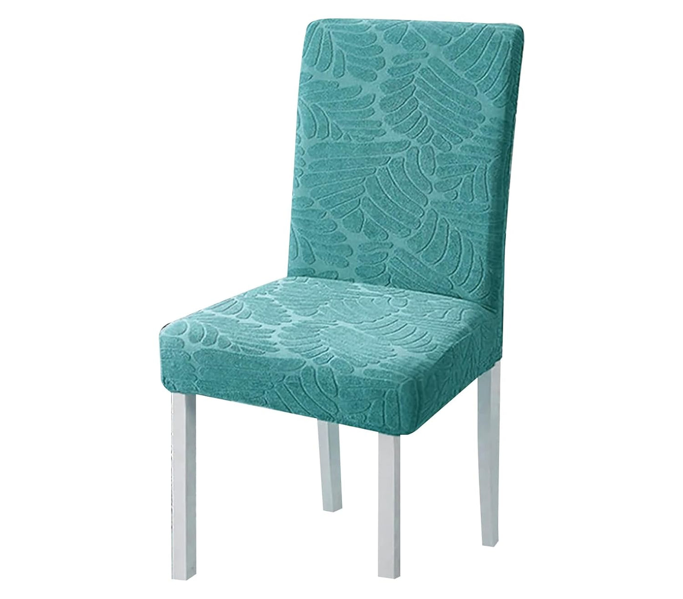 Jacquard Leaf Chair Cover-Teal