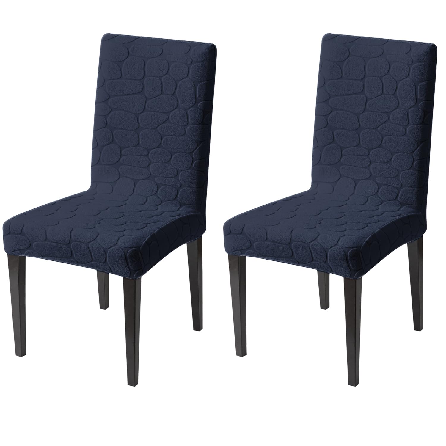 Premium Stretch Dining Chair Covers – 220 GSM Thick Jacquard Fabric- Navy