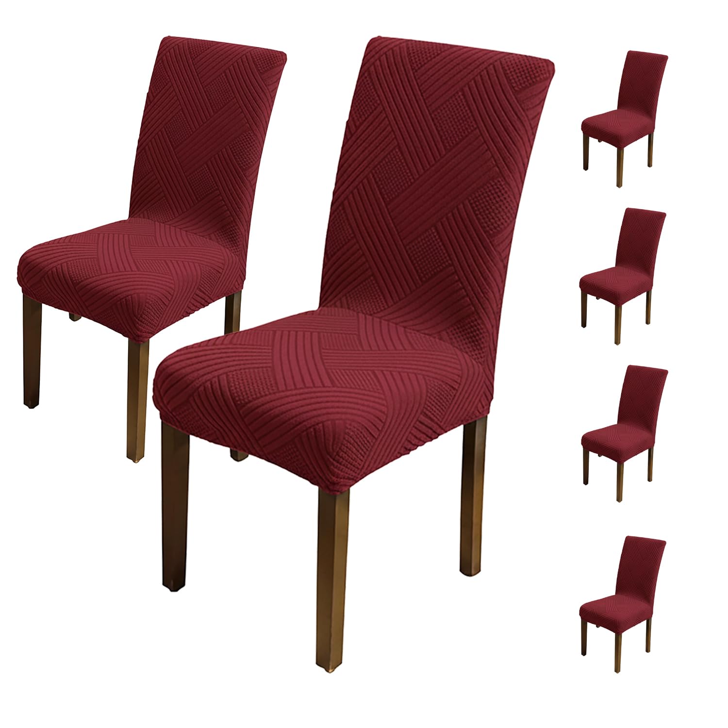 Universal Fit Elegant Jacquard Chair Cover – 220 GSM Stretch Fabric (Maroon)