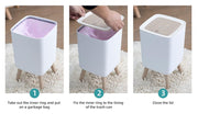 Bathroom Trash Cans with Lids 10 Litre (White)