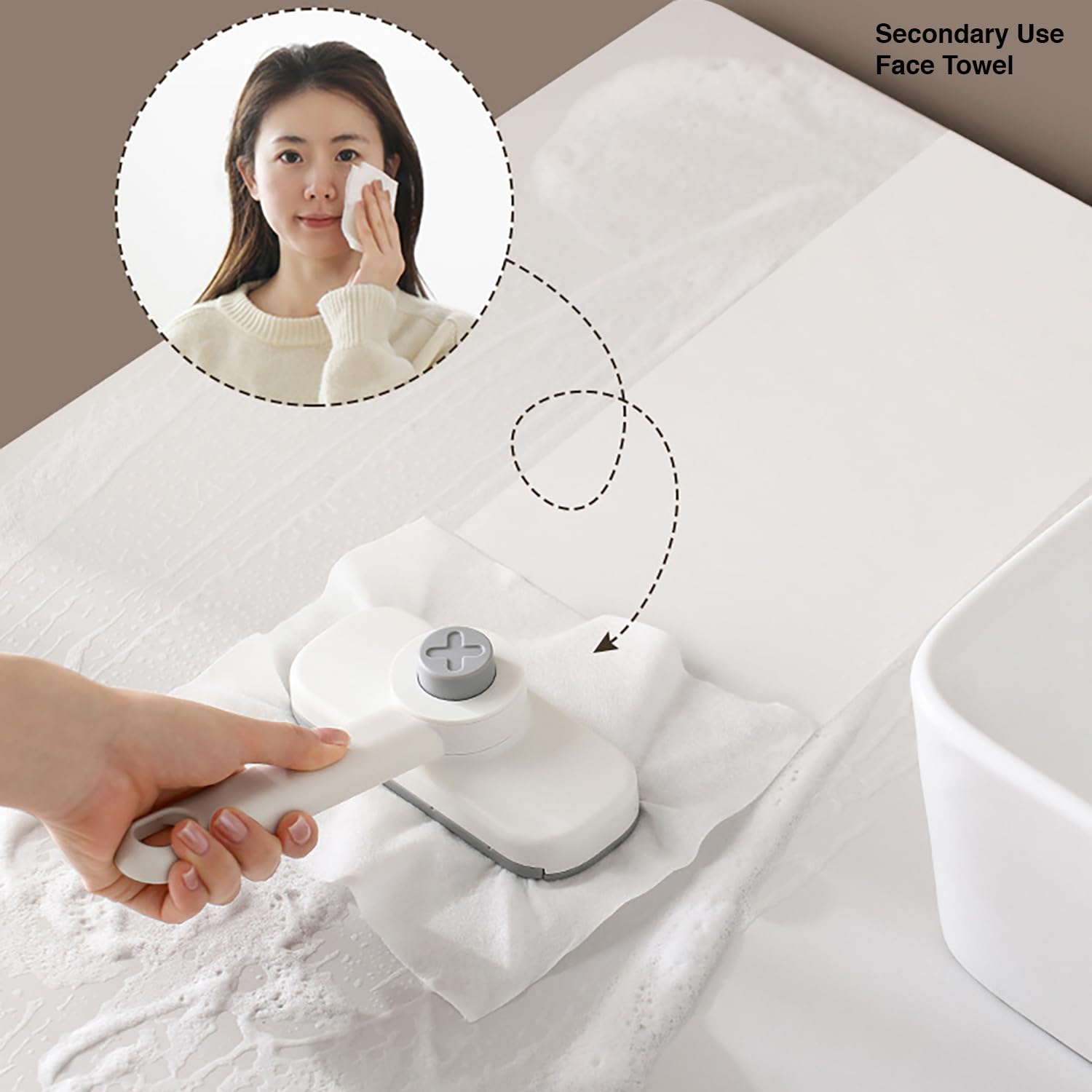 360° Rotating Hands-Free Cleaning Mop with One-Click Pad Change (White)