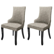 Wingback American Side Chair Slipcover-Beige White Triangle