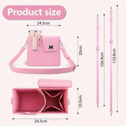 Crossbody Tumbler Holder with Purse Compartment
