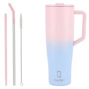 1200ML Custom Name Tumbler with Handle & 2 Straw Flip Lid (Non-Returnable & Non-Replaceable)