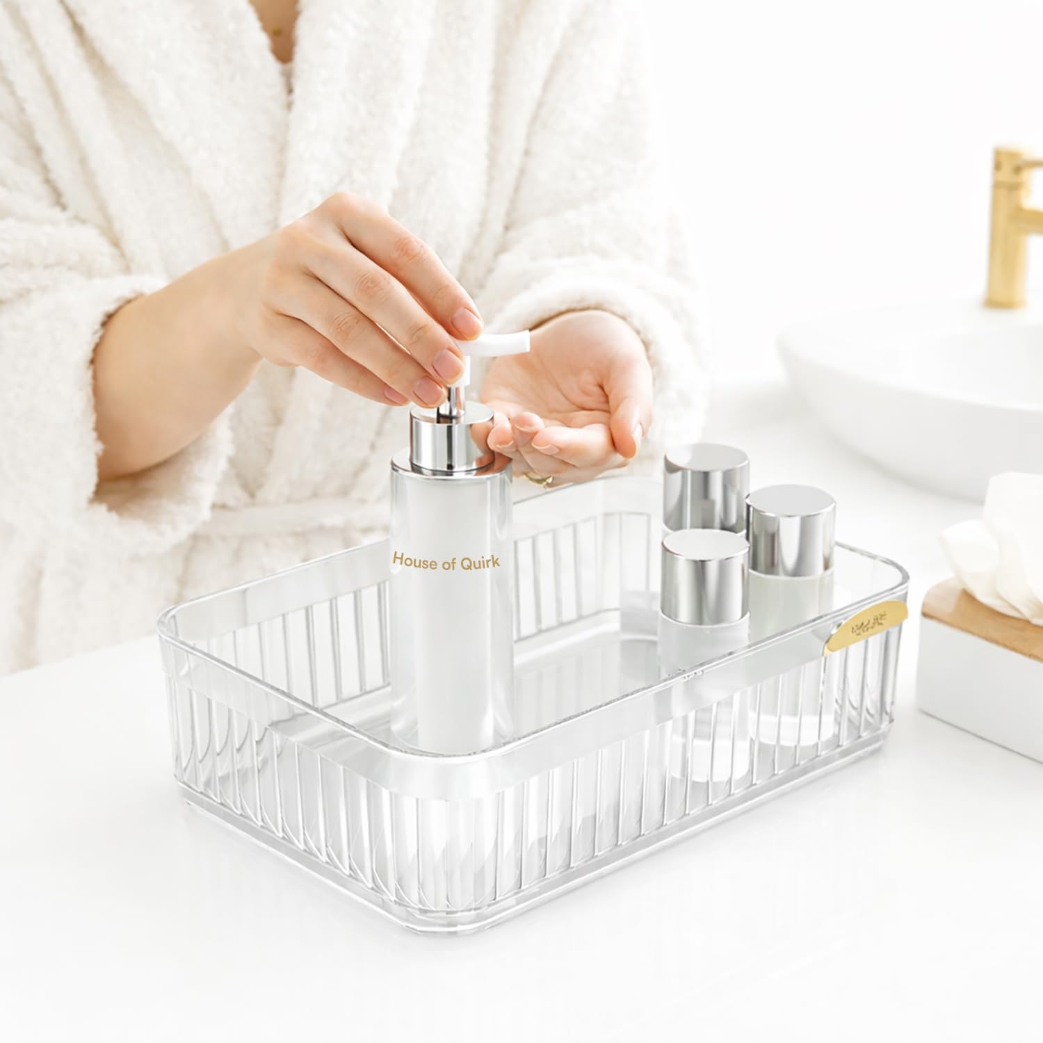 Acrylic Transparent Open Lid Small Decorative (Set of 2)