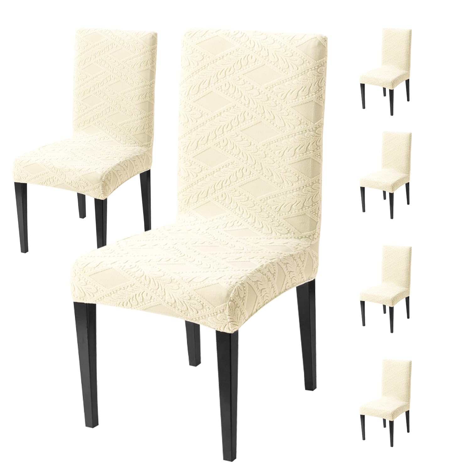 Stretchable Jacquard Chair Cover – 220 GSM- Beige